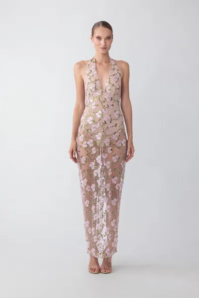 Sau Lee Olympia Dress In Nude Multi