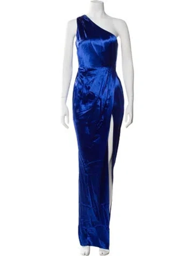 Pre-owned Sau Lee One-shoulder Long Dress In Blue