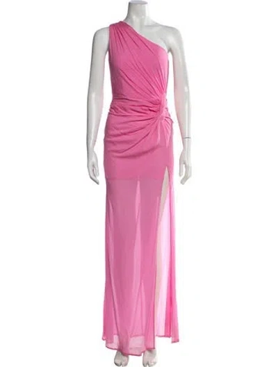 Pre-owned Sau Lee One-shoulder Long Dress In Pink