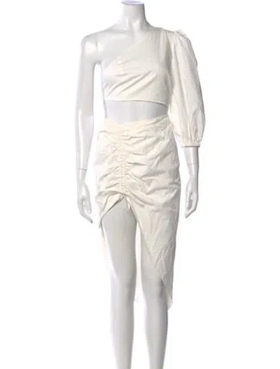 Pre-owned Sau Lee One-shoulder Mini Dress W/ Tags In White