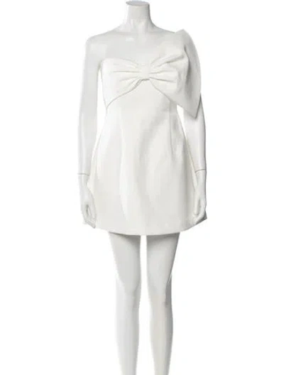 Pre-owned Sau Lee One-shoulder Mini Dress In White