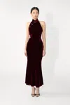 Sau Lee Ophelia Velvet Dress In Black