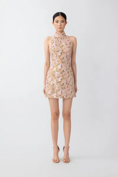 Sau Lee Ora Mini Dress In Nude Multi
