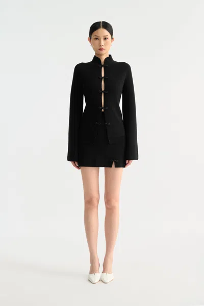 Sau Lee Otto Knit Skirt In Black