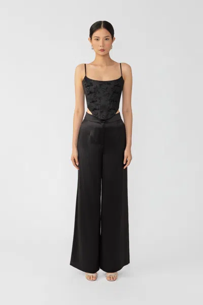 Sau Lee Padma Satin Pant In Black