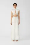 Sau Lee Padma Satin Pant In Ivory