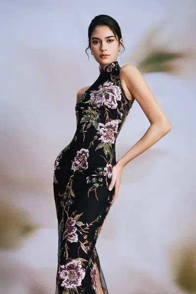 Sau Lee Parker Embellished Maxi Dress In Multi