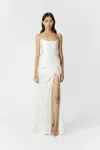 Sau Lee Pasha Satin Gown In Ivory