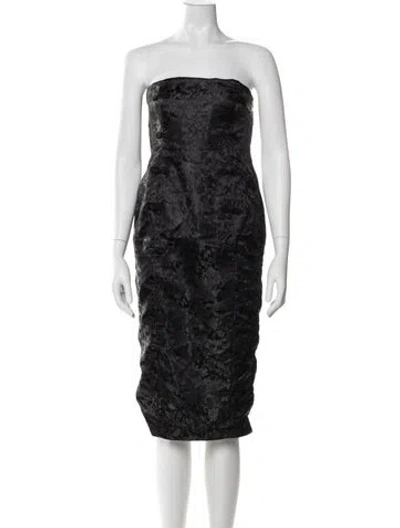Pre-owned Sau Lee Patterned Knee-length Dress In Black