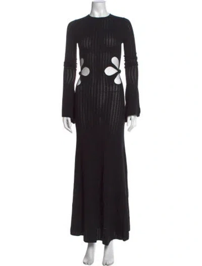 Pre-owned Sau Lee Patterned Long Dress W/ Tags In Black
