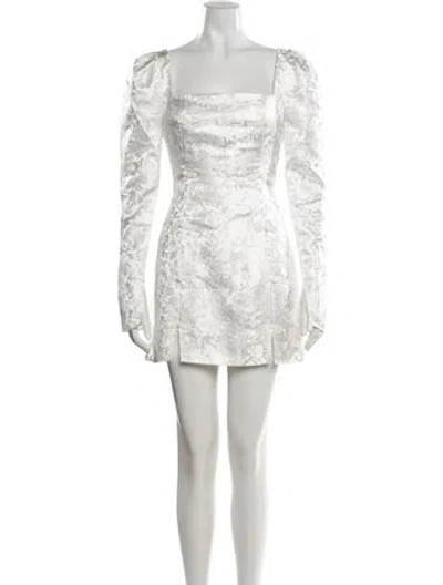 Pre-owned Sau Lee Patterned Mini Dress In White