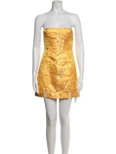 Pre-owned Sau Lee Patterned Mini Dress In Yellow