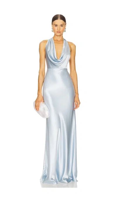 Sau Lee Pearl Gown In Blue