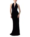 Sau Lee Pearl Velvet Gown In Black