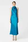 Sau Lee Penella Backless Satin Midi Dress