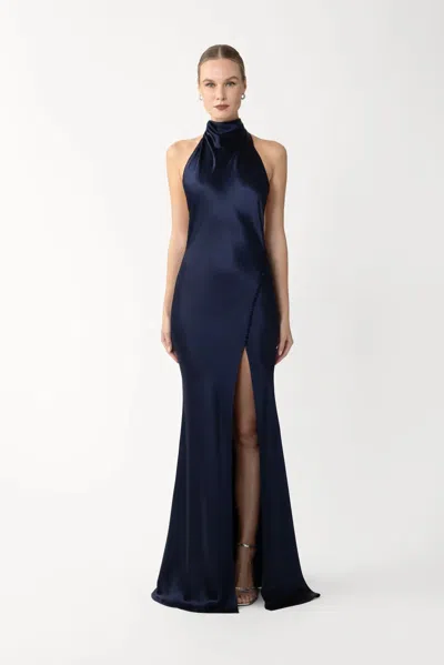 SAU LEE PENELOPE BACKLESS SATIN GOWN