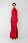 Sau Lee Michelle Open Back Gown In Red