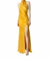Sau Lee Penelope Backless Satin Gown In Gold