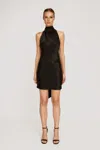 Sau Lee Penny Backless Satin Mini Dress In Black