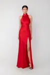 Sau Lee Phoebe Satin Gown In Red
