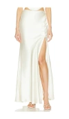 Sau Lee Pia Satin Skirt In Ivory
