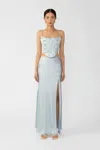 Sau Lee Pia Satin Skirt In Powder Blue