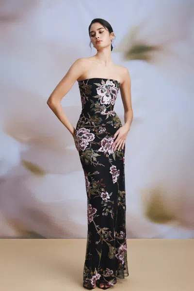 Sau Lee Pippa Strapless Maxi Dress In Multi