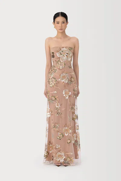 Sau Lee Pippa Strapless Maxi Dress In Multi