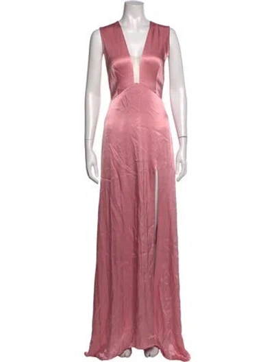 Pre-owned Sau Lee Plunge Neckline Long Dress W/ Tags In Pink