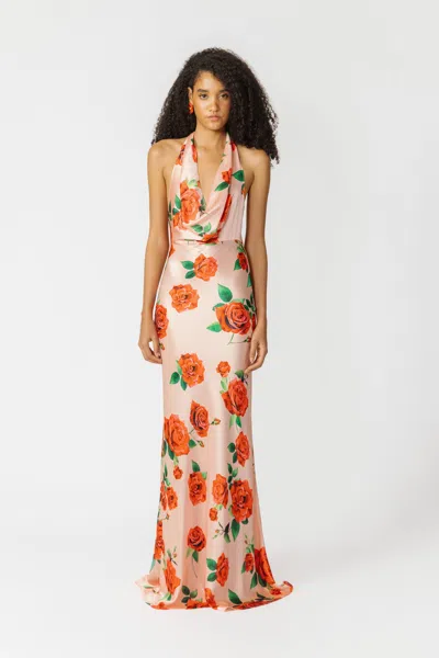 Sau Lee Presley Gown In Peach Multi