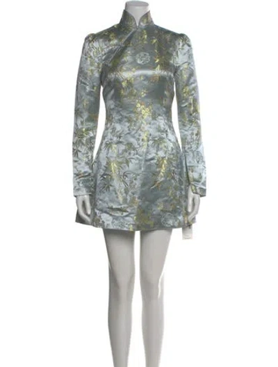 Pre-owned Sau Lee Printed Mini Dress In Blue