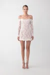 Sau Lee Rachael Off The Shoulder Lace Minidress In White