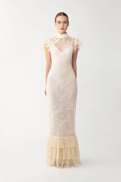 Sau Lee Ramona Lace Dress In White
