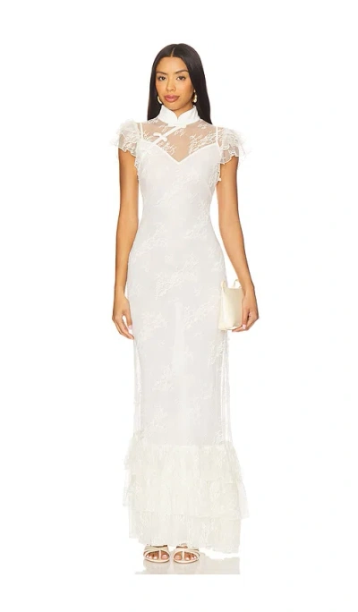 Sau Lee Ramona Lace Dress In White