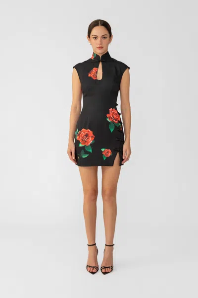 Sau Lee Raya Rosa Mini Dress In Black Multi