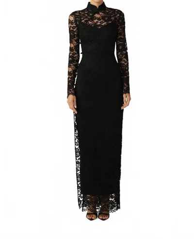 Sau Lee Rebecca Full-length Lace Dress In Black