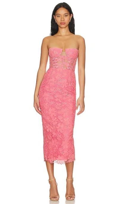 Sau Lee Renee Dress In Coral