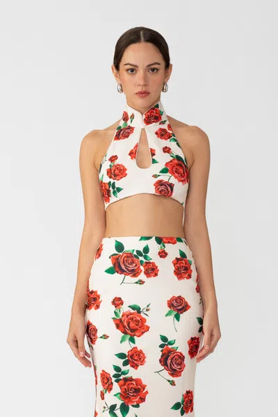 Sau Lee Riley Rosa Top In White Multi