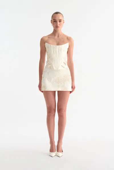 Sau Lee Roan Satin Skirt In White