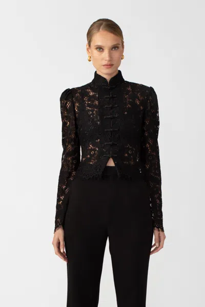 Sau Lee Roberta Lace Top In Black