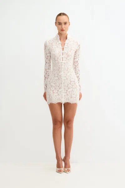 Sau Lee Roberta Mini Dress In Ivory