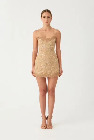 Sau Lee Romy Lace Mini Dress In Nude