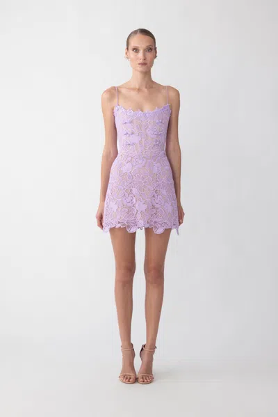Sau Lee Rory Lace Mini Dress In Lavender