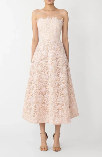 Sau Lee Rosalia Strapless Lace Dress In Pink