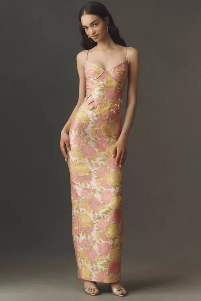 Sau Lee Rosella Jacquard Maxi Dress In Multi