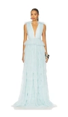 Sau Lee Sabrina Gown In Green