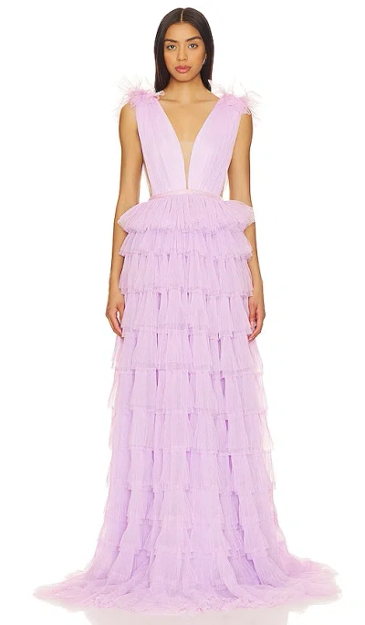 Sau Lee Sabrina Gown In 薰衣草