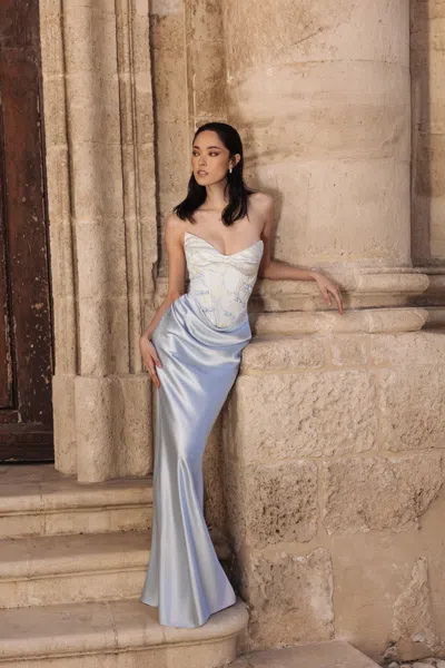 Sau Lee Sandrine Gown In Blue
