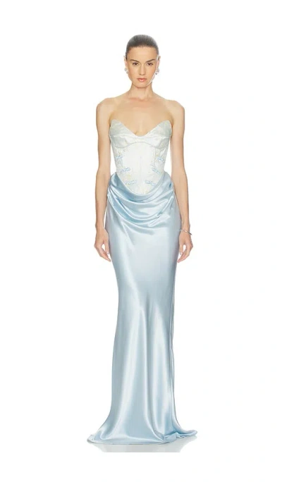 Sau Lee Sandrine Gown In Blue