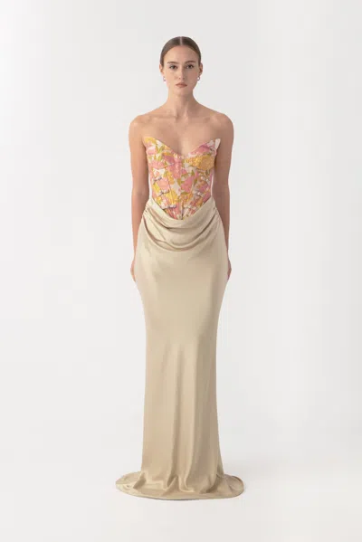 Sau Lee Sandrine Gown In Brown